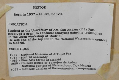 Lot 77 - Nestor, b1957, abstract, 17 x 13cm, together...