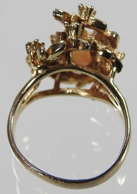 Lot 151 - A 9 carat gold diamond ring, 2.6g, size M,...