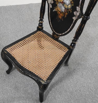 Lot 170 - A Victorian papier mache nursing chair,...