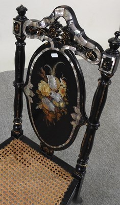 Lot 170 - A Victorian papier mache nursing chair,...