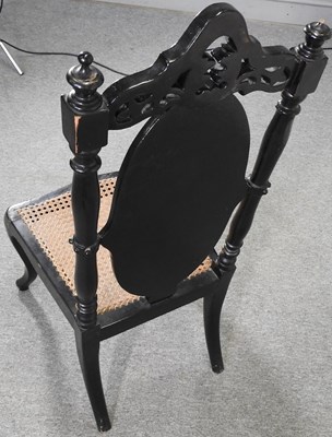 Lot 170 - A Victorian papier mache nursing chair,...