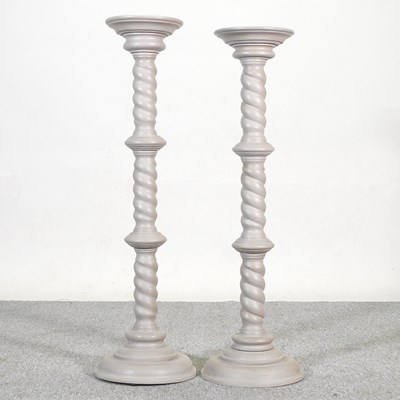 Lot 42 - A near pair of painted wooden jardiniere...