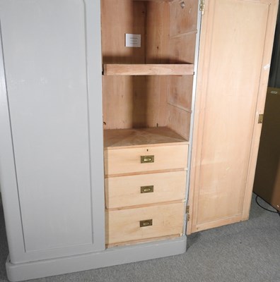 Lot 178 - A Victorian and later grey painted pine double...