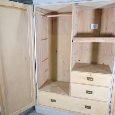 Lot 178 - A Victorian and later grey painted pine double...