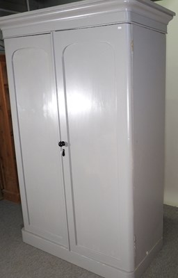 Lot 178 - A Victorian and later grey painted pine double...