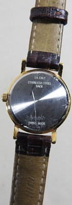 Lot 16 - A Longines ladies gold plated wristwatch, the...