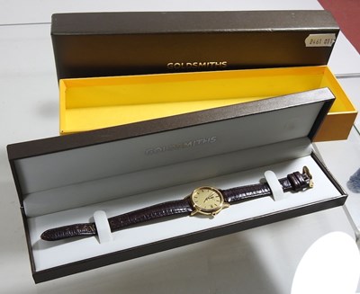 Lot 16 - A Longines ladies gold plated wristwatch, the...