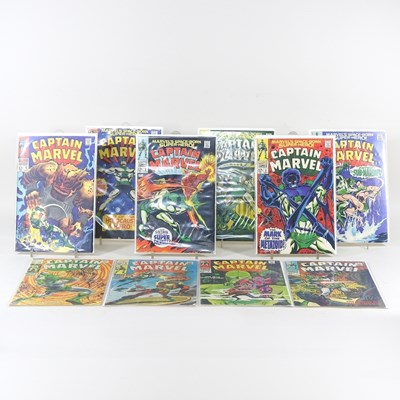 Lot 81 - A collection of Captain Marvel comics,...