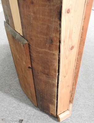 Lot 138 - An antique pine barrel back standing corner...