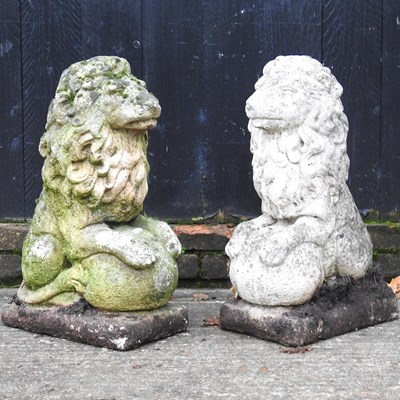 Lot 4 - A pair of reconstituted stone garden statues...