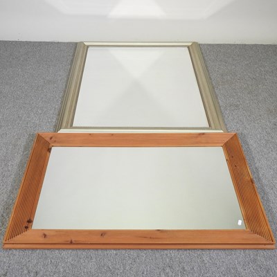 Lot 106 - A modern silver painted wall mirror, 132 x...