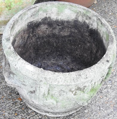 Lot 113 - A pair of faux slate garden planters, 45cm...