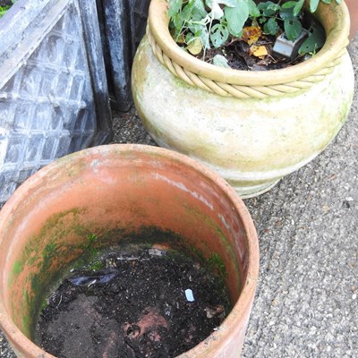 Lot 113 - A pair of faux slate garden planters, 45cm...