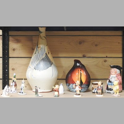 Lot 93 - A Poole pottery vase, decorated with a boat,...
