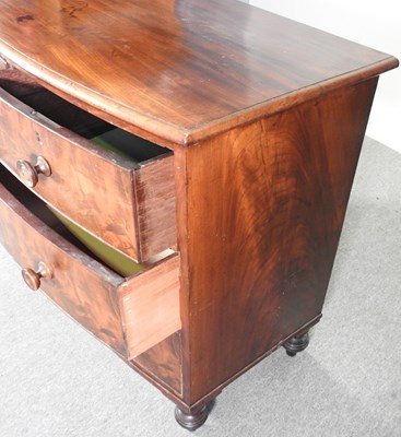 Lot 189 - A Victorian mahogany bow front chest of...