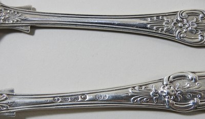 Lot 115 - A pair of Victorian silver Kings pattern...