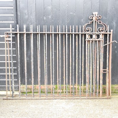 Lot 329 - A pair of painted wrought iron driveway gates