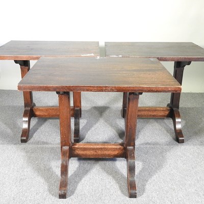 Lot 55 - Three oak pub tables (3)