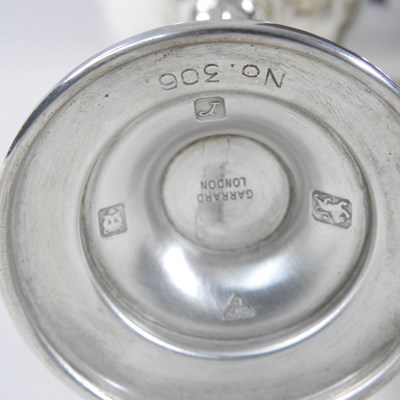 Lot 181 - A pair of Garrard silver wine goblets, to...