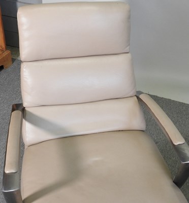 Lot 107 - A pair of 1980's cream leather upholstered...
