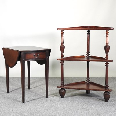 Lot 86 - A Victorian style corner whatnot, 78cm wide,...