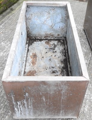 Lot 20 - A pair of copper coloured metal garden troughs...