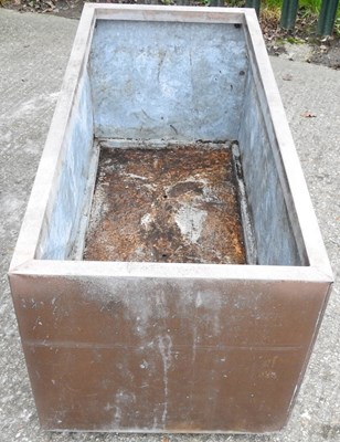 Lot 20 - A pair of copper coloured metal garden troughs...