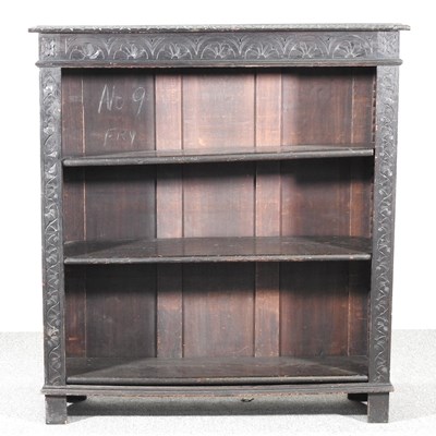 Lot 121 - An early 20th century carved oak dwarf open...