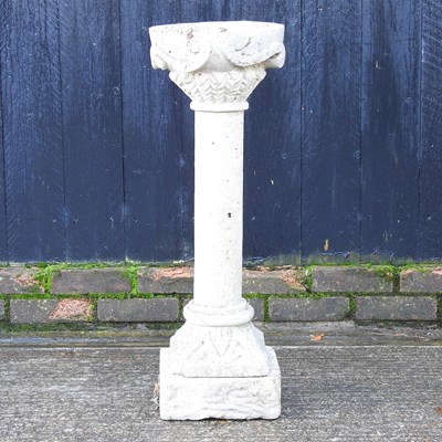 Lot 72 - A cast stone bird bath, 83cm high