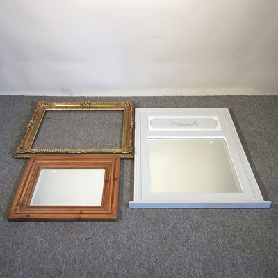 Lot 623 - A painted wall mirror, 91 x 70cm, together...