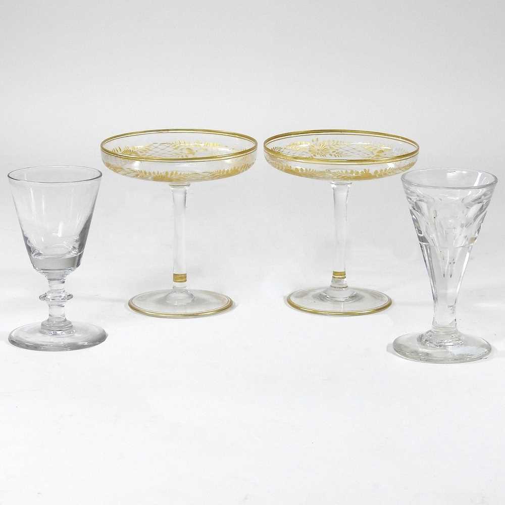 Lot 13 - A late 18th century firing glass, 11cm high,...