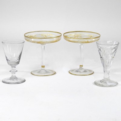 Lot 13 - A late 18th century firing glass, 11cm high,...