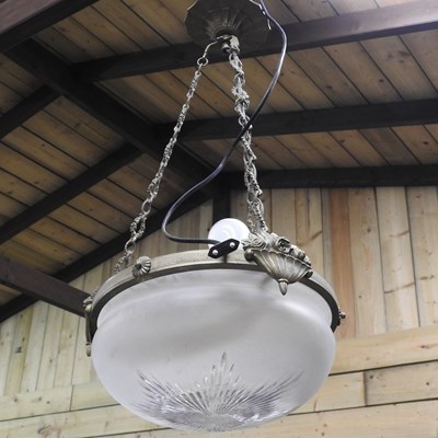 Lot 145 - A 20th century cut glass ceiling light