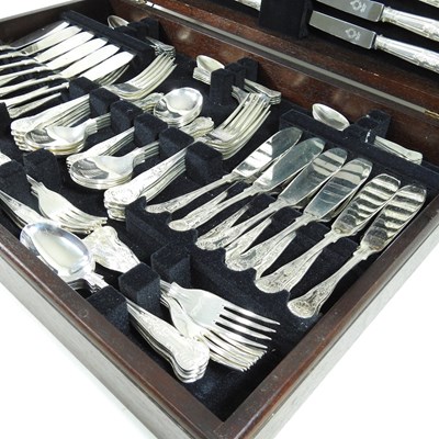 Lot 51 - A silver plated kings pattern twelve piece...