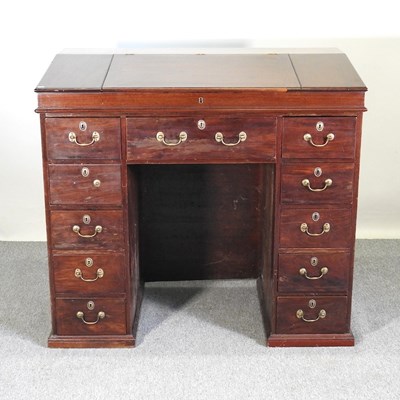 Lot 479 - A George III mahogany rent estate cabinet,...