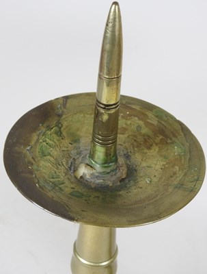 Lot 45 - A pair of 19th century brass pricket...