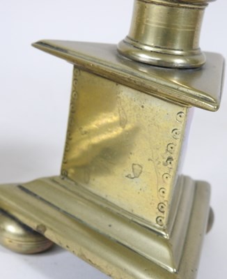 Lot 45 - A pair of 19th century brass pricket...