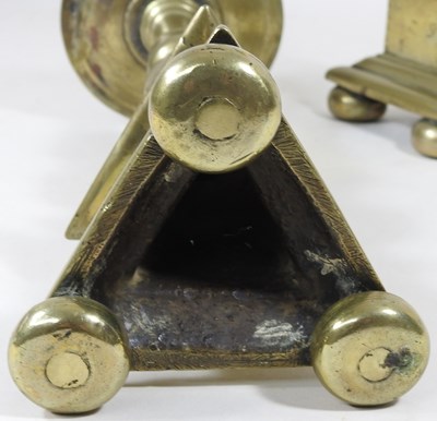 Lot 45 - A pair of 19th century brass pricket...