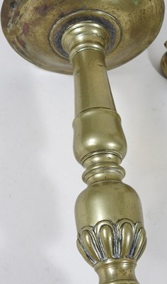 Lot 45 - A pair of 19th century brass pricket...