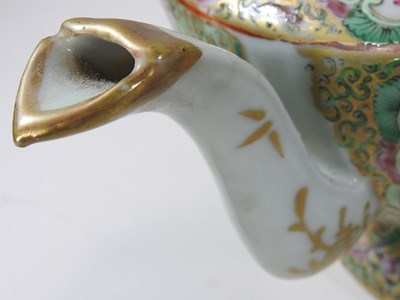 Lot 97 - A 19th century Chinese Canton porcelain teapot...