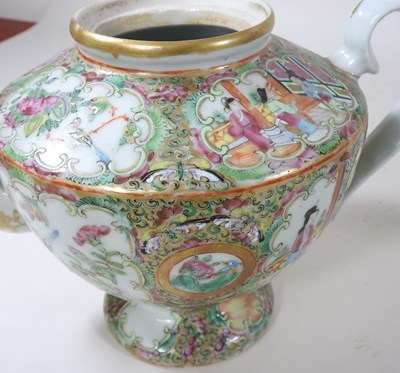 Lot 97 - A 19th century Chinese Canton porcelain teapot...