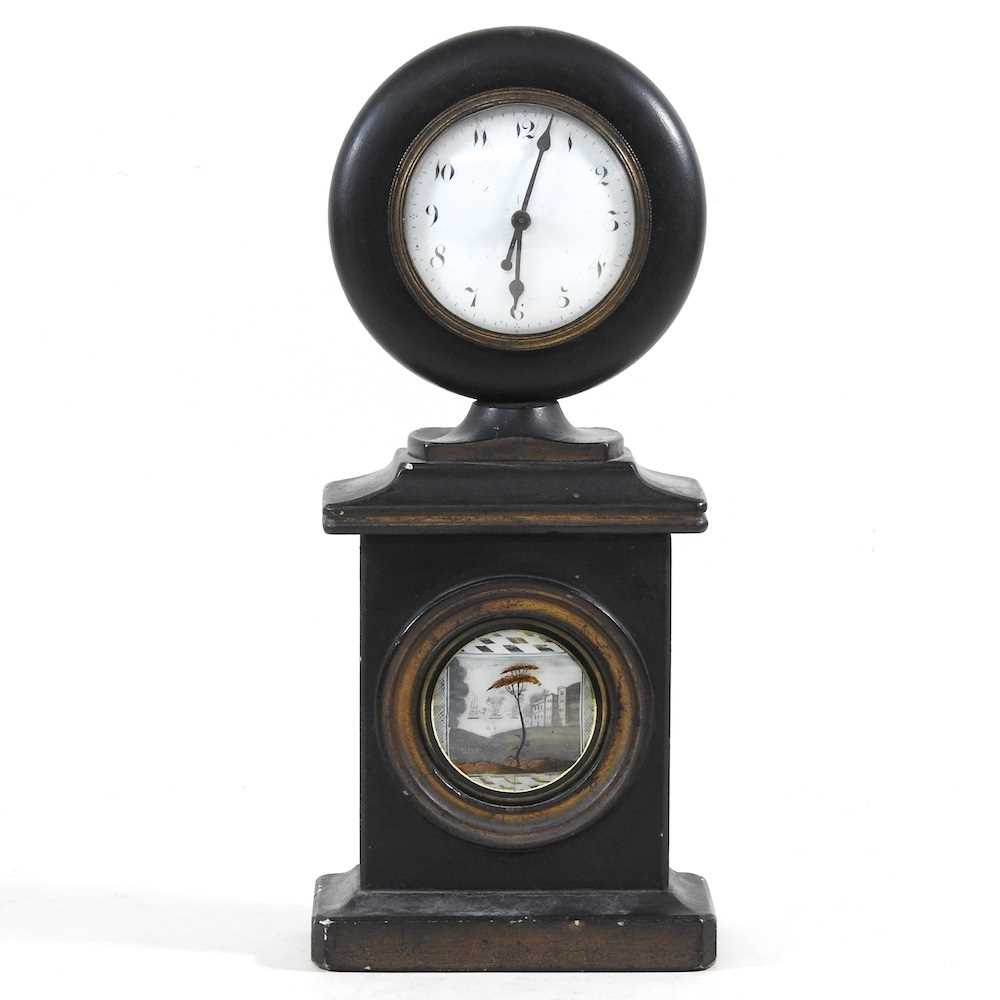 Lot 3 - An unusual 19th century mantel clock, with a...