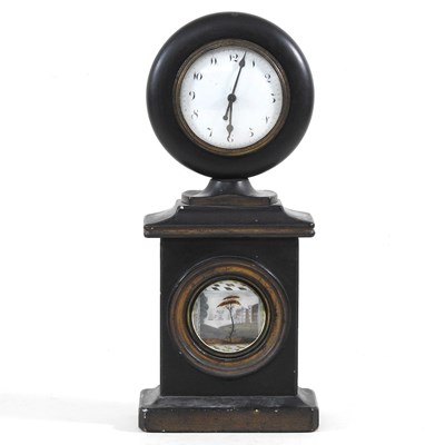 Lot 3 - An unusual 19th century mantel clock, with a...