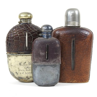 Lot 36 - A 19th century silver plated and crocodile...