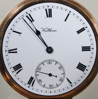 Lot 25 - An early 20th century Waltham gold plated open...