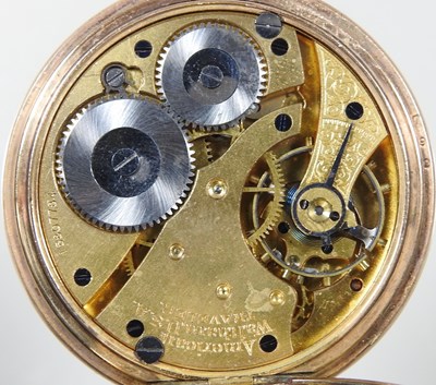 Lot 25 - An early 20th century Waltham gold plated open...