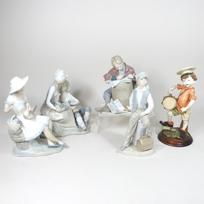 Lot 499 - A Lladro figure of a boy and his dog, 21cm...