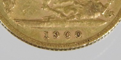 Lot 37 - A Victorian half sovereign coin, dated 1900