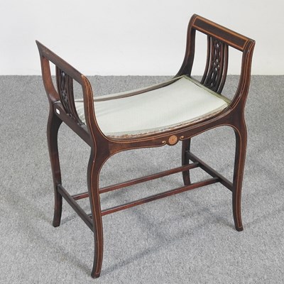 Lot 463 - An Edwardian mahogany and inlaid piano stool