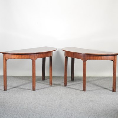 Lot 526 - A pair of 19th century mahogany D shaped side...